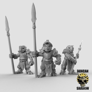 armored owls spears pre supported duncan shadow Tabletop Characters & Creatures Fantasy Universe dragons dungeons fantasy owl dnd anthropomorphic ttrpg 3d print model - Mito3D