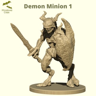 démon serviteur miniaturescraze table personnages créatures fantaisie univers dragons donjons enfer guerre infanterie dnd démons 3d print model - Mito3D