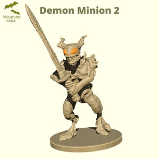 demonio esbirro locura miniatura mesa caracteres criaturas fantasía universo dragones mazmorras guerra infantería d dnd 3d print model - Mito3D