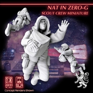 nuit zero scout équipage miniature 2nd dynastie table personnages créatures Sci univers miniatures sci étoile scifi type 28mm voyageur 32mm courrier officiel 3d print model - Mito3D