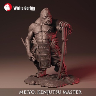 kenjutsu Maître personnel Licence blanc gorille Jeux rpg miniature jeu plateau guerre samouraï 3d print model - Mito3D