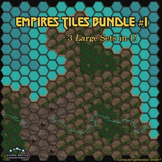 empires tiles bundle 1 wizard battle miniatures Tabletop accessories 3D Printable Terrain Fantasy hexagon rpg warhammer world hex map campaign planetary grand mighty hextile strategic crawl cartography 3d print model - Mito3D