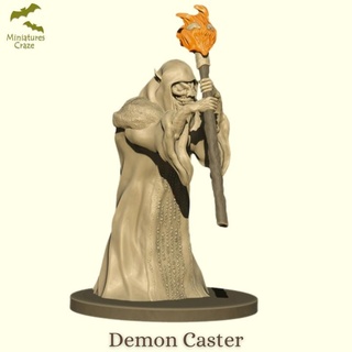 demon caster miniaturescraze Tabletop Characters & Creatures Fantasy Universe army dragons dungeons hell mini fire magic miniature fireball d&d dnd 3d print model - Mito3D