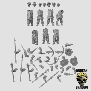 zombie town guard multipart kit pre supported duncan shadow Tabletop Characters & Creatures Fantasy Universe fantasy undead dungeonsanddragons dnd npc presupported townguard multipert 3d print model - Mito3D