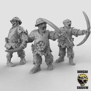 zombie town guard bows pre supported duncan shadow Tabletop Characters & Creatures Fantasy Universe undead dungeonsanddragons dnd npc townguard 3d print model - Mito3D