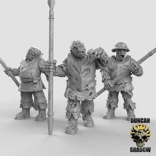 zombie town guard spears pre supported duncan shadow Tabletop Characters & Creatures Fantasy Universe fantasy undead dungeonsanddragons dnd npc ttrpg 3d print model - Mito3D