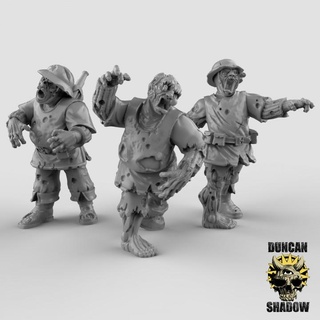 zombie town guard unarmed pre supported duncan shadow Tabletop Characters & Creatures Fantasy Universe undead dungeonsanddragons dnd npc townguard 3d print model - Mito3D