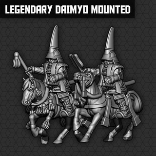 legendary daimyo mounted units smol miniatures  Tabletop Tabletop Characters & Creatures Fantasy Universe Tabletop Tabletop Characters & Creatures wargaming warfare samurai warlord  3d print model - Mito3D