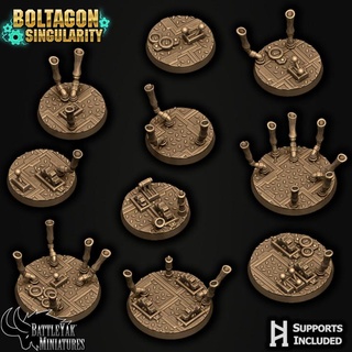 Guildenstern lavori in ferro base impostato battaglia yak miniature negozio tavolo 3D stampabile terreno Sci Fi campo decorazione fantasia orrore macchina scifi fabbrica basi personalizzazione battleyakminiatures 3d print model - Mito3D