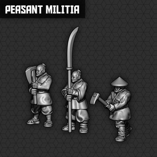 camponês milícia unidades smol miniaturas tampo mesa personagens criaturas fantasia universo Machado samurai Naginata Ashigaru 3d print model - Mito3D