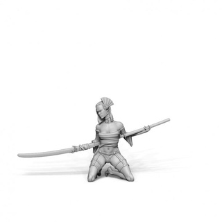 ajoelhado nodachi Guerreiro bushido maneira kickstarter vizinho cavaleiro minis tampo mesa personagens criaturas fantasia universo samurai nsfw 3d print model - Mito3D