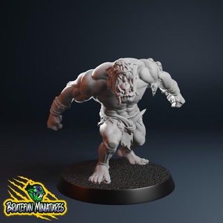 fantasy football savage orc lineman 03 brutefun minatures Tabletop Characters & Creatures Fantasy Universe wild boardgame rage tabletop orcs primitive 32mm frenzy 3d print model - Mito3D