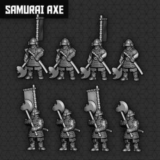 Samurai Axt Einheiten smol Miniaturen Tischplatte Zeichen Kreaturen Fantasie Universum Wargaming Feudel 3d print model - Mito3D