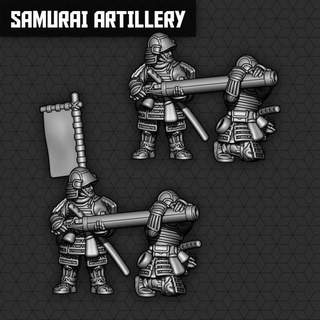Samurai Artillerie Einheiten smol Miniaturen Tischplatte Zeichen Kreaturen Fantasie Universum Pistole Wargaming Kanone Gewehr Krieg Luntenschloss Feudel 3d print model - Mito3D