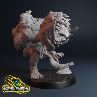 fantasy football savage orc star 02 brutefun minatures Tabletop Characters & Creatures Fantasy Universe wild chainsaw boardgame tabletop orcs primitive 32mm berserk squig starplayer frenzy 3d print model - Mito3D