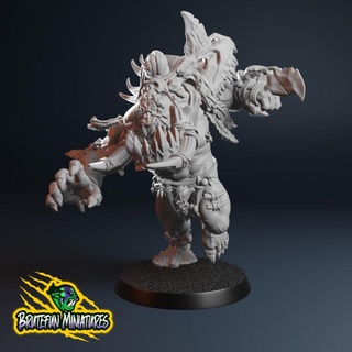 fantasía fútbol salvaje orco estrella blitzer diversión bruta miniaturas mesa caracteres criaturas universo juego orcos primitivo 32mm enloquecido jugador frenesí 3d print model - Mito3D