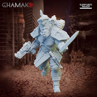 firstborn spetsnaz leader ghamak Tabletop Characters & Creatures Sci-Fi Universe 40k dark grim guard war warhammer imperial hammer astra militarum 40000 wh grimdark 3d print model - Mito3D