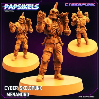 cyber skelepunk menandro papsikels miniatures Tabletop Characters & Creatures Sci-Fi Universe Store punk skeleton 3d print model - Mito3D