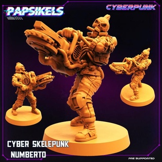 cyber skelepunk numberto papsikels miniatures  Tabletop Tabletop Characters & Creatures Sci-Fi Universe Tabletop Tabletop Characters & Creatures Store punk skeleton  3d print model - Mito3D