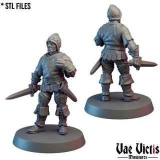 village guard 01 pre-supported vae victis miniatures Tabletop Characters & Creatures Fantasy Universe Store fantasy rpg sword unit warrior watch tabletop dnd thief supported 3d print model - Mito3D