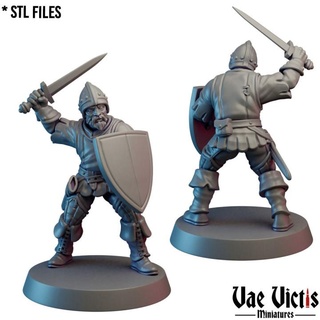 village guard 02 pre-supported vae victis miniatures Tabletop Characters & Creatures Fantasy Universe Store city fantasy rpg shield sword unit warrior tabletop dnd thief 3d print model - Mito3D