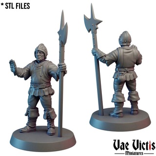 village guard 07 pre-supported vae victis miniatures Tabletop Characters & Creatures Fantasy Universe Store city fantasy rpg warrior watch stop tabletop order dnd halberd thief gates supported 3d print model - Mito3D