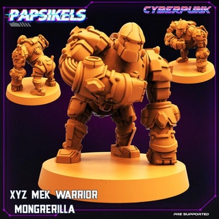 xyz mek warrior - mongrerilla papsikels miniatures Tabletop Characters & Creatures Sci-Fi Universe Store robot gorilla mech 3d print model - Mito3D