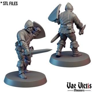 village guard 08 pre-supported vae victis miniatures Tabletop Characters & Creatures Fantasy Universe Store city fantasy rpg shield sword unit warrior watch tabletop dnd thief supported 3d print model - Mito3D