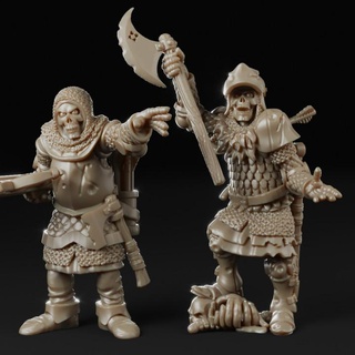 corpse walker skeleton heroes set stormforge minis Tabletop Characters & Creatures Fantasy Universe Store axe dragons dungeons fantasy knight medieval miniatures sword undead warrior zombie dead boardgame tabletop crossbow d&d necromancer 3d print model - Mito3D