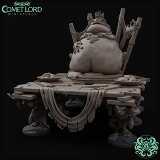 bullywug king comet lord miniatures Tabletop Characters & Creatures Fantasy Universe monster character royalty frog dnd sewer dnd5e monarch bullywugs frogman 3d print model - Mito3D
