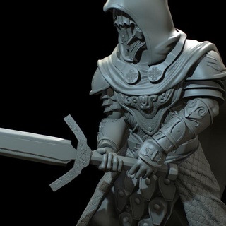 dark knight 75mm jeremy smith Tabletop Characters & Creatures Fantasy Universe armor death detail deathknight 3d print model - Mito3D