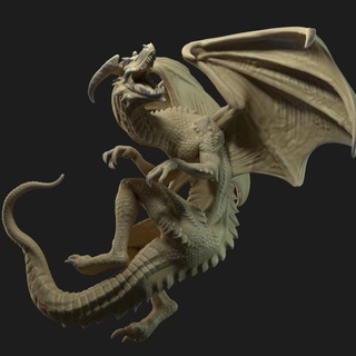 brilho enganador 3dprintingrealms tampo mesa personagens criaturas fantasia universo Dragão lagarto draco 3d print model - Mito3D