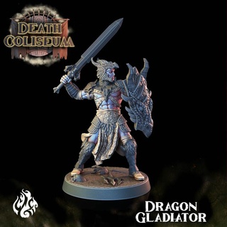 dragon gladiator crippled god foundry Tabletop Characters & Creatures Fantasy Universe fantasy rpg wargames death arena dnd pathfinder coliseum cgf 3d print model - Mito3D