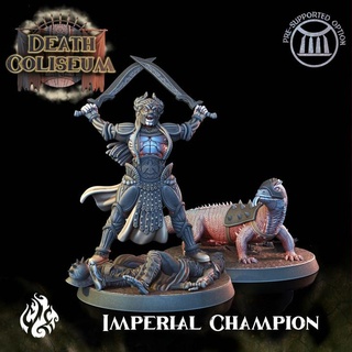 imperial champion crippled god foundry Tabletop Characters & Creatures Fantasy Universe dragon fantasy lizard pet rpg wargames death gladiator arena dnd pathfinder coliseum cgf comodo 3d print model - Mito3D