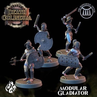 modular gladiators crippled god foundry Tabletop Characters & Creatures Fantasy Universe fantasy female rpg wargames male death arena dnd warriors pathfinder coliseum cgf 3d print model - Mito3D