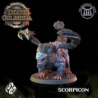 scorpicon crippled god foundry Tabletop Characters & Creatures Fantasy Universe fantasy monster rpg wargames death gladiator arena dnd pathfinder manticore coliseum cgf 3d print model - Mito3D