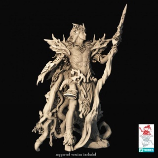 wood king sylvan elves fey green man 32mm 75mm versions 2moronic miniatures Tabletop Characters & Creatures Fantasy Universe board dragons dungeons elf fantasy forest game mini rpg age d&d dnd pathfinder sigmar 5e pre-supported 2e fay 3d print model - Mito3D