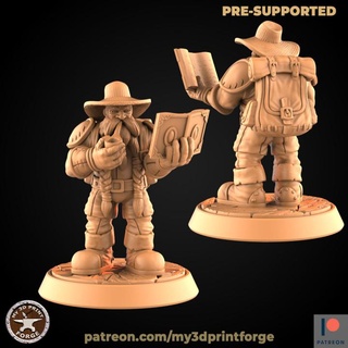 dwarf archaeologist book my3dprintforge Tabletop Characters & Creatures Fantasy Universe fantasy lantern model miniature male lotr resin artefact wow archaeology dnd pathfinder dwarves supported tombwarcraft 3d print model - Mito3D