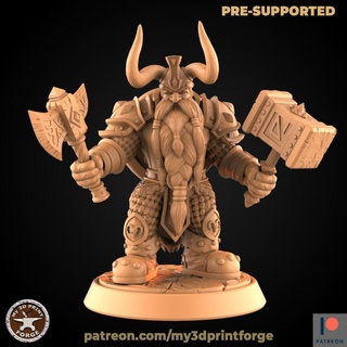 dwarf paladin weapons my3dprintforge Tabletop Characters & Creatures Fantasy Universe axe fantasy model shield tomb warrior weapon miniature lotr resin warcraft wow mace dnd pathfinder dwarves supported 3d print model - Mito3D