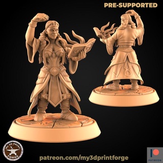 dark iron dwarf priestess book my3dprintforge Tabletop Characters & Creatures Fantasy Universe fantasy female model miniature priest resin mage warcraft wow dnd pathfinder dwarves supported 3d print model - Mito3D