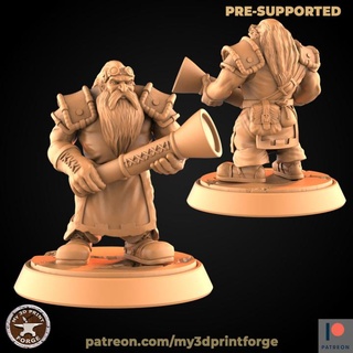 dwarf spyglass my3dprintforge Tabletop Characters & Creatures Fantasy Universe fantasy model weapon miniature resin warcraft wow mortal dnd team pathfinder dwarves supported artilery 3d print model - Mito3D