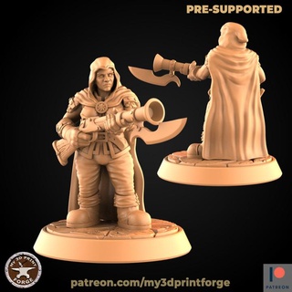 dwarf female hunter shooting my3dprintforge Tabletop Characters & Creatures Fantasy Universe fantasy gun model weapon miniature shooter resin warcraft wow dnd pathfinder dwarves gunner rifleman supported 3d print model - Mito3D