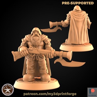 dwarf rifleman standing my3dprintforge Tabletop Characters & Creatures Fantasy Universe fantasy gun model weapon hunter miniature shooter resin warcraft wow dnd pathfinder dwarves gunner supported 3d print model - Mito3D