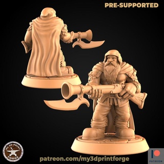 dwarf rifleman shooting my3dprintforge Tabletop Characters & Creatures Fantasy Universe fantasy gun model weapon hunter miniature shooter resin warcraft wow dnd pathfinder dwarves gunner supported 3d print model - Mito3D
