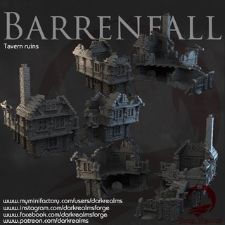 dark realms - barrenfall tavern ruins forge Tabletop 3D Printable Terrain Fantasy fantasy terrain 3d print model - Mito3D