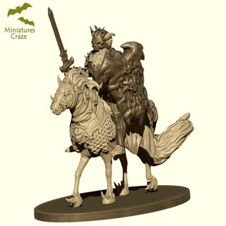 diablo Caballero montaje caballo locura miniatura mesa caracteres criaturas fantasía universo Tienda oscuro dragones mazmorras mini montar d dnd 3d print model - Mito3D