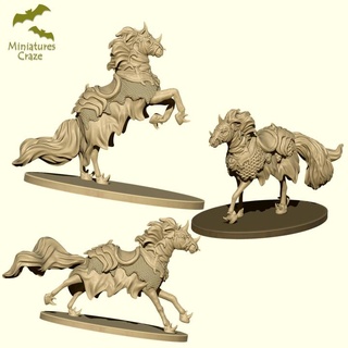 Pferde Miniaturscraze Tischplatte Zeichen Kreaturen Fantasie Universum Geschäft Drachen Dungeons Mini montieren Pferd Miniatur Anschlüsse dnd 3d print model - Mito3D