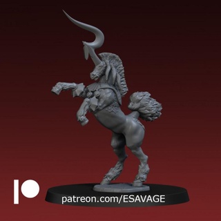 lightning unicorn - 3d print miniature ethantsavage beast creature fantasy zebra horse final ffx 32mm aeon ixion 3d print model - Mito3D