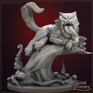 Cheshire gato Excelente grimorio jefe criatura monstruo sonreír dientes árbol base seta 35mm 32mm 3d print model - Mito3D