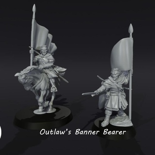 fuorilegge banner portatore medbury miniature tavolo personaggi creature fantasia universo tavola Giochi warhammer ranger dnd saga mesbg giuramento 3d print model - Mito3D